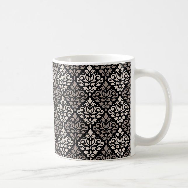 Mug Motif de défilement Damas Crème de bascule Noir (Droite)