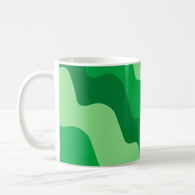 Mug Motif de dégradé des vagues ondulées vertes (Gauche)