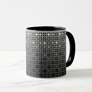 Mug Motif de dégradé géométrique noir et blanc