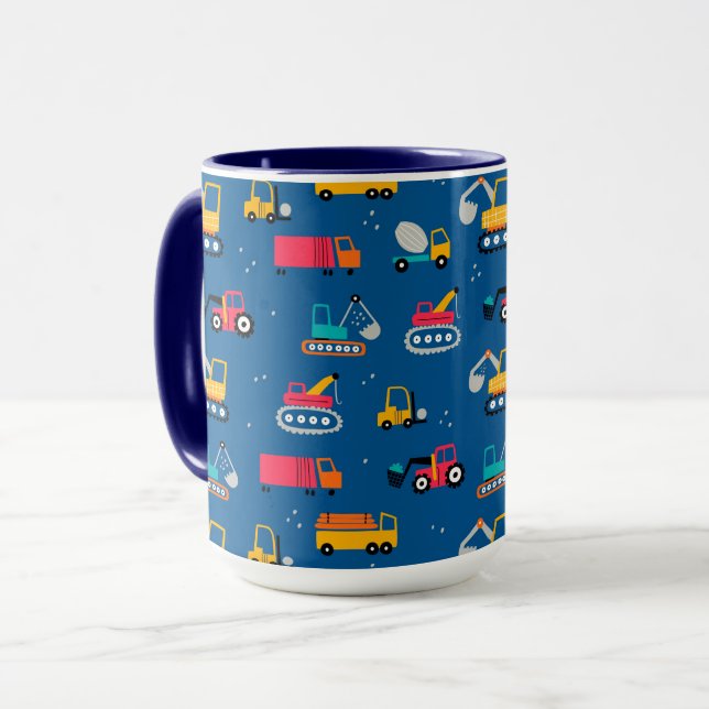 Mug Motif de déplacement de construction mûre (Devant gauche)