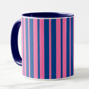 Mug Motif de design à rayures élégantes rose bleu