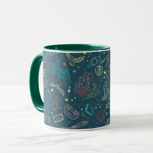 Mug Motif de dessin au trait d'objets HARRY POTTER™ (Devant gauche)