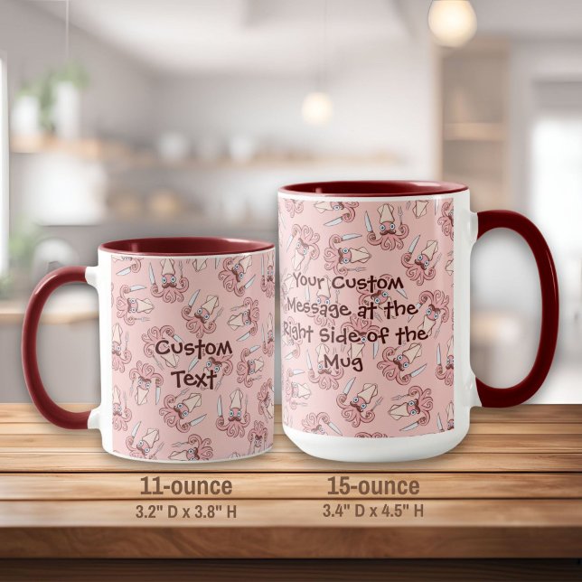 Mug Motif de dessin de chef calmar (Créateur téléchargé)