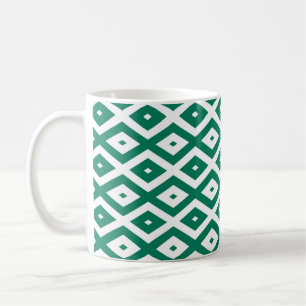 Mug Motif de diamant vert et blanc