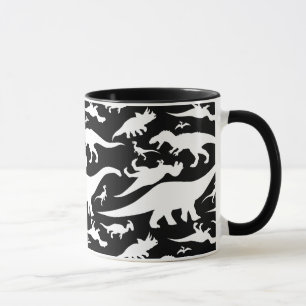 Mug Motif de dinosaures noir et blanc