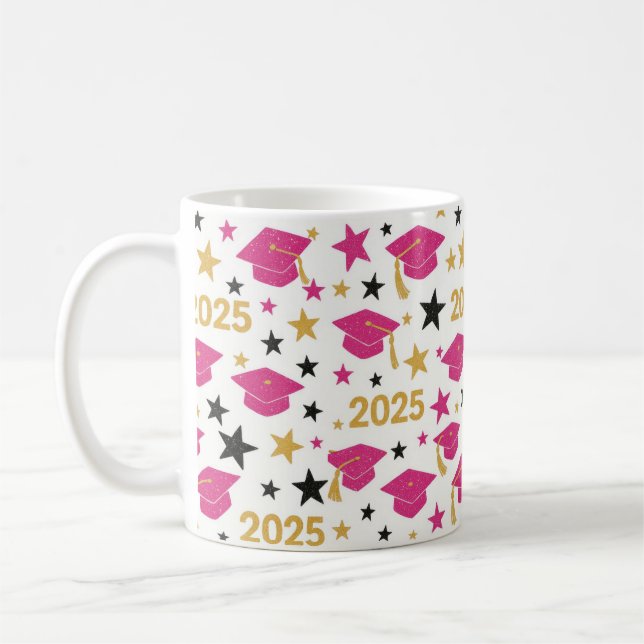 Mug Motif de diplôme d'or rose (Gauche)