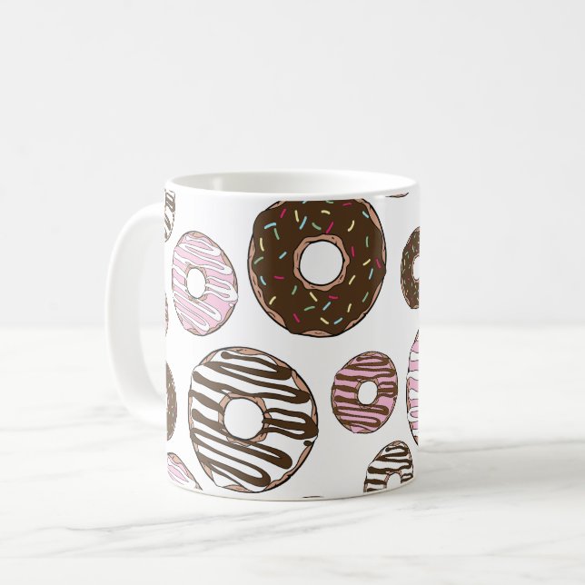 Mug Motif De Donuts, Donuts Roses, Donuts Brown (Devant gauche)