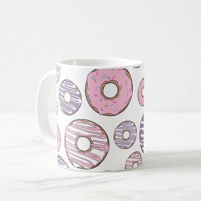 Mug Motif De Donuts, Donuts Roses, Donuts Violets (Devant gauche)