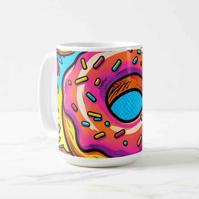 Mug Motif de donuts Pop Art (Devant gauche)