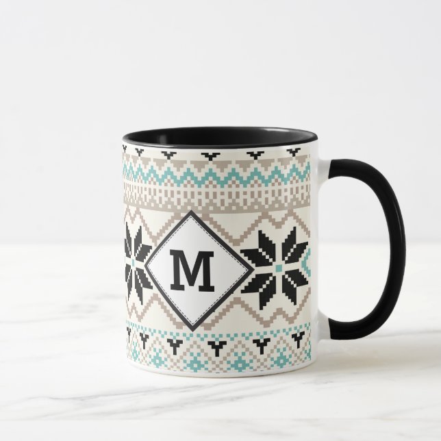 Mug Motif de douceur d'hiver Nordic Snowflake (Droite)
