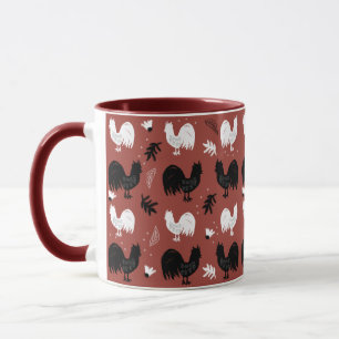 Mug Motif de ferme florale tiré à la main