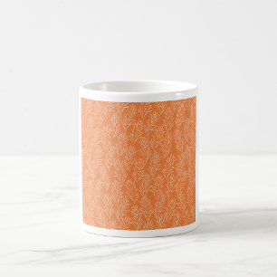 Mug Motif de feuille botanique en terre cuite orange
