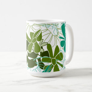 Mug Motif de feuille botanique verte Desi floral min