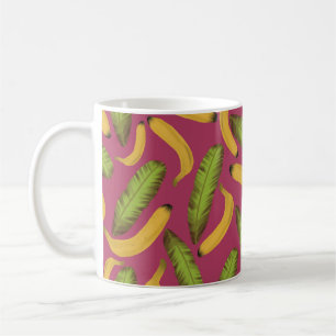 Mug Motif de feuille de banane rose tropicale