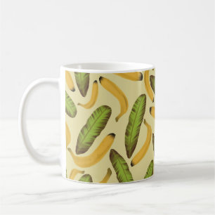 Mug Motif de feuille de bananier jaune tropical