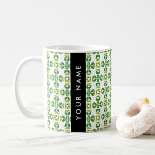 Mug Motif de feuille, Feuilles vertes, Votre nom