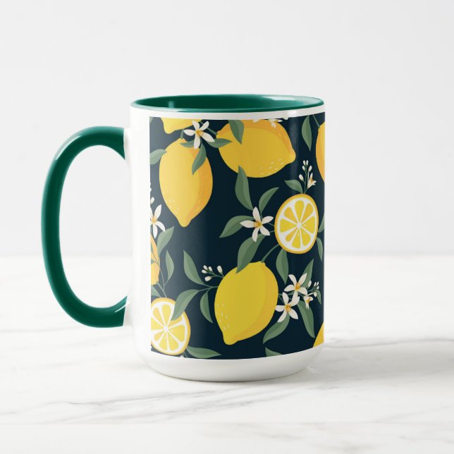 Mug Motif de feuille jaune citron (Gauche)