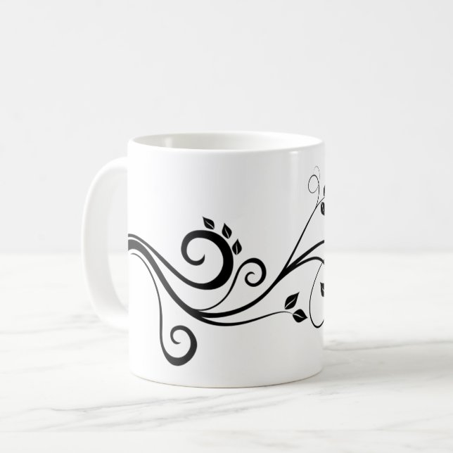 Mug Motif de feuilles de branche de plante grimpante | (Devant gauche)