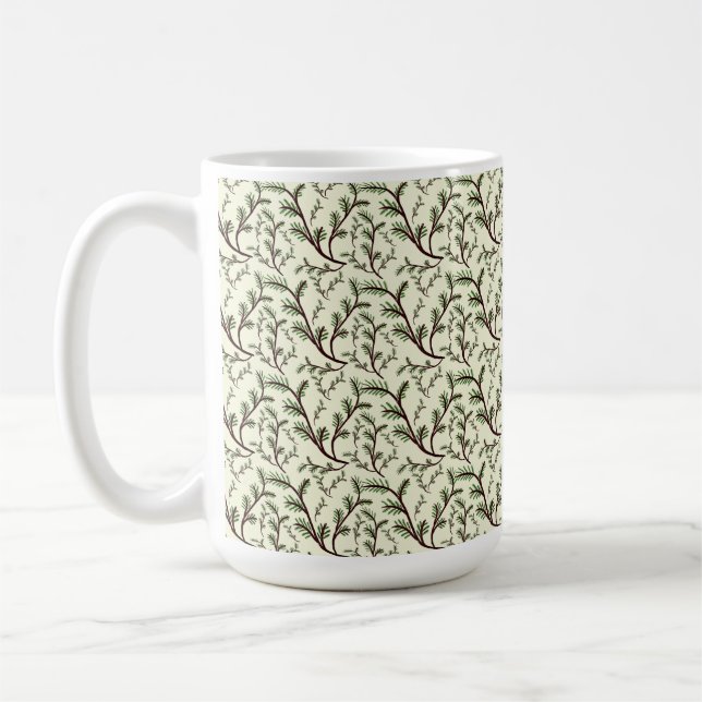 Mug Motif de feuilles de forêt sans couture Botanical  (Gauche)