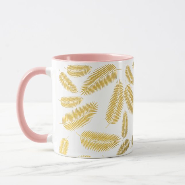 Mug Motif de feuilles de palmier en or faux (Gauche)