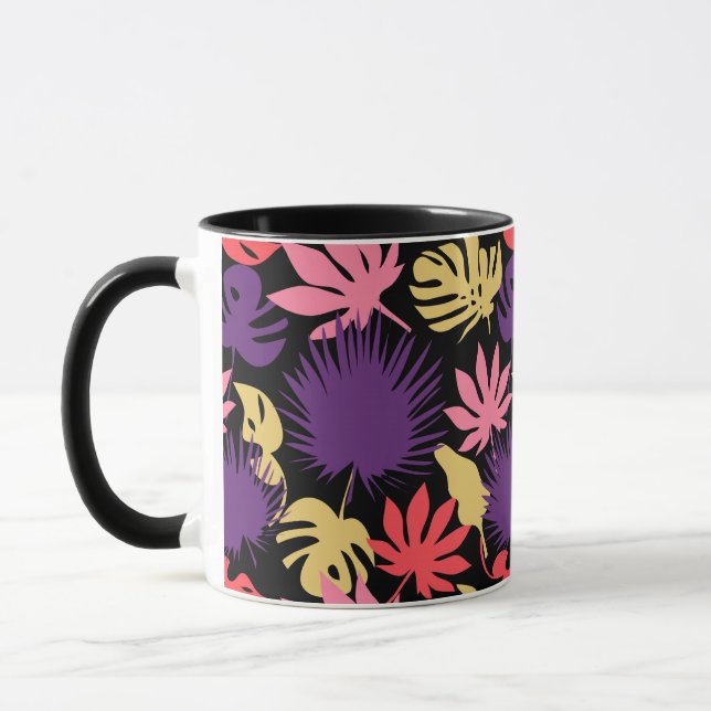 Mug Motif de feuilles tropicales sans couture (Gauche)