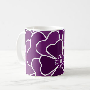 Mug Motif de fleur abstrait violet foncé