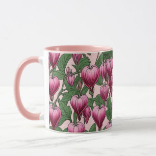 Mug Motif de fleur de coeur à saignement rose