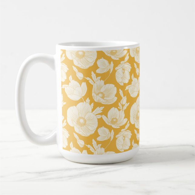 Mug Motif de fleur d'or (Gauche)