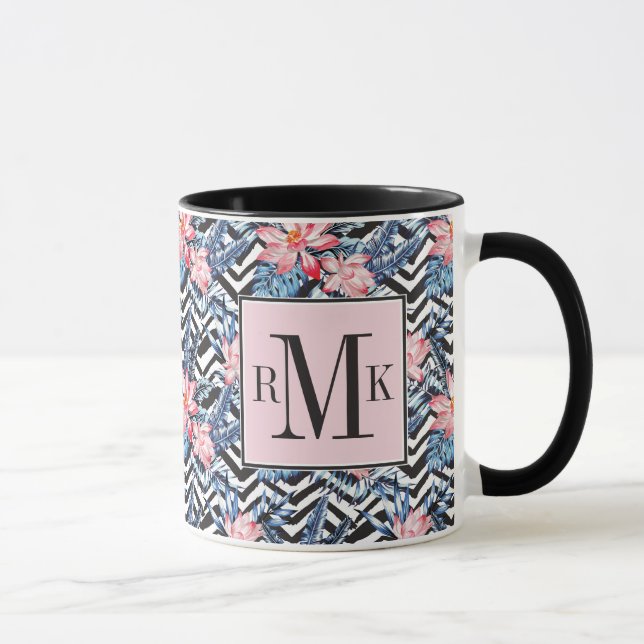 Mug Motif de fleur tropical de Lotus (Droite)