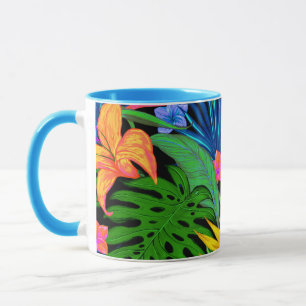 Mug Motif de fleur tropical hawaïen