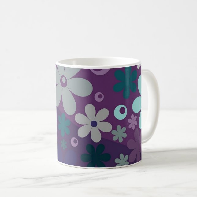 Mug Motif de fleur violette (Devant droit)