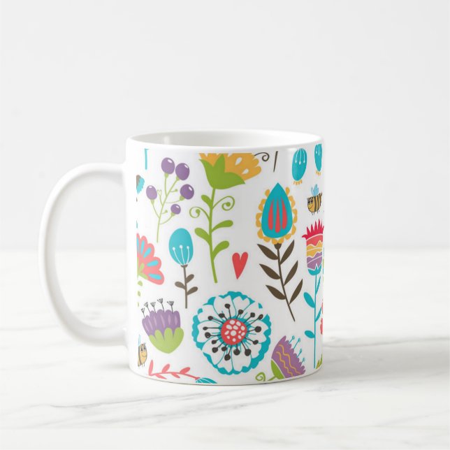 Mug Motif de fleurs (Gauche)