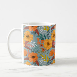 Mug Motif de fleurs à main colorée