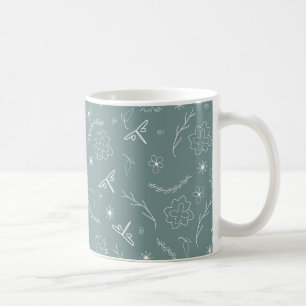 Mug motif de fleurs à ressort lineart