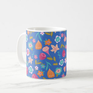 Mug motif de fleurs abstraites colorées