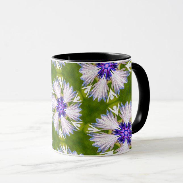 Mug Motif de fleurs blanches (Devant droit)