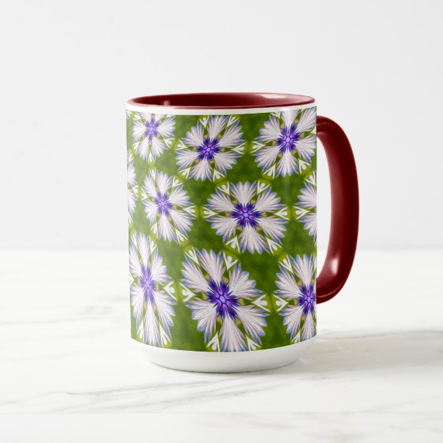 Mug Motif de fleurs blanches (Devant droit)
