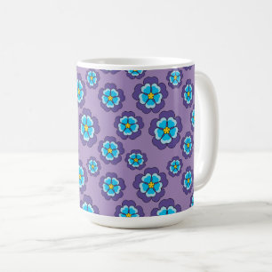 Mug Motif de fleurs bleu violet