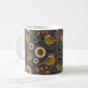 Mug Motif de fleurs de baies noires roses de poulet