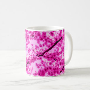 Mug Motif de fleurs de cerisier d'aquarelle