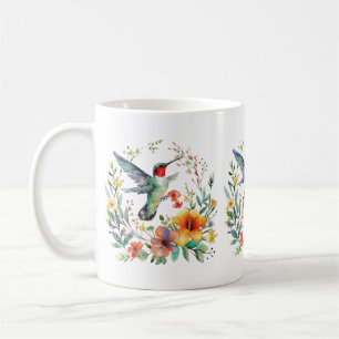 Mug Motif de fleurs de colibris
