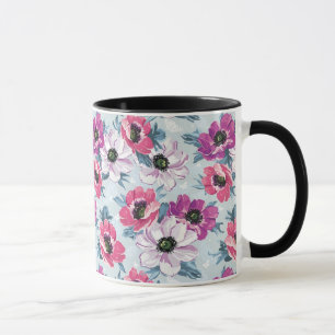Mug Motif de fleurs de couleur d'élégance sur le ble