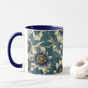 Mug Motif de fleurs de la passion bleue