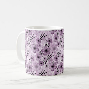 Mug Motif de fleurs de lilas sur fond de tigre