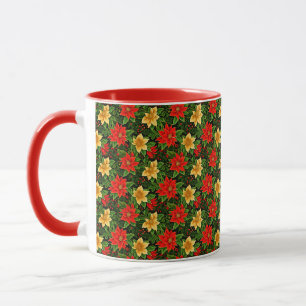 Mug Motif de fleurs de poinsettia de Noël-86755