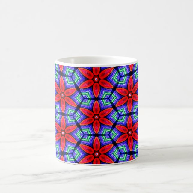 Mug Motif de Fleurs de tissus rouges (Centre)
