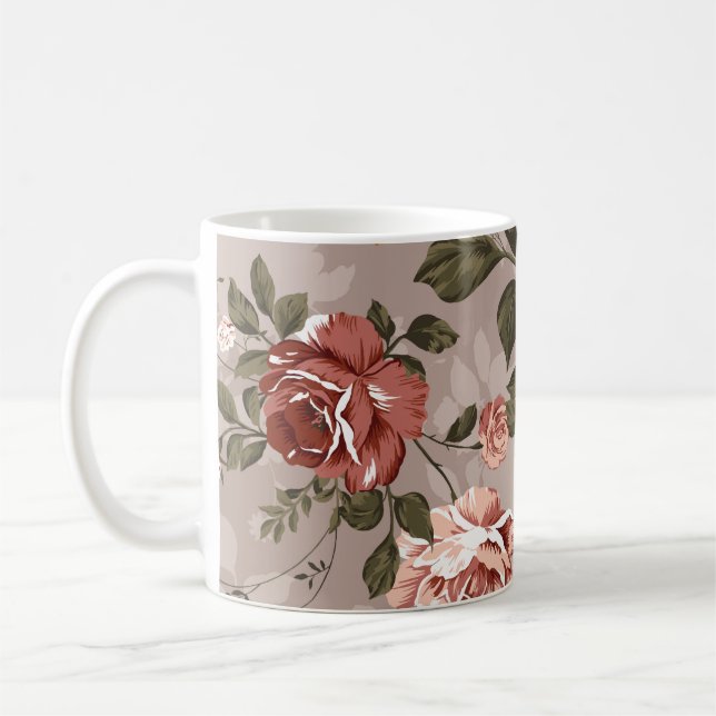 Mug motif de fleurs design textile illustration textil (Gauche)
