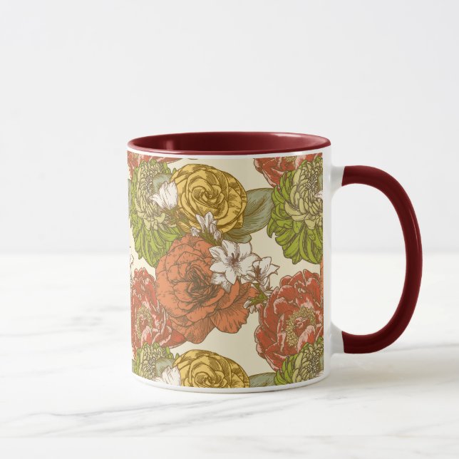 Mug Motif de fleurs du jardin (Droite)