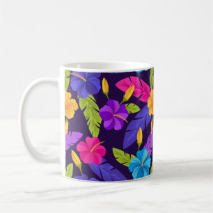 Mug Motif de fleurs Feuilles tropicales colorées