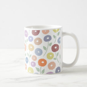 Mug Motif de fleurs floues Pastels sur fond blanc